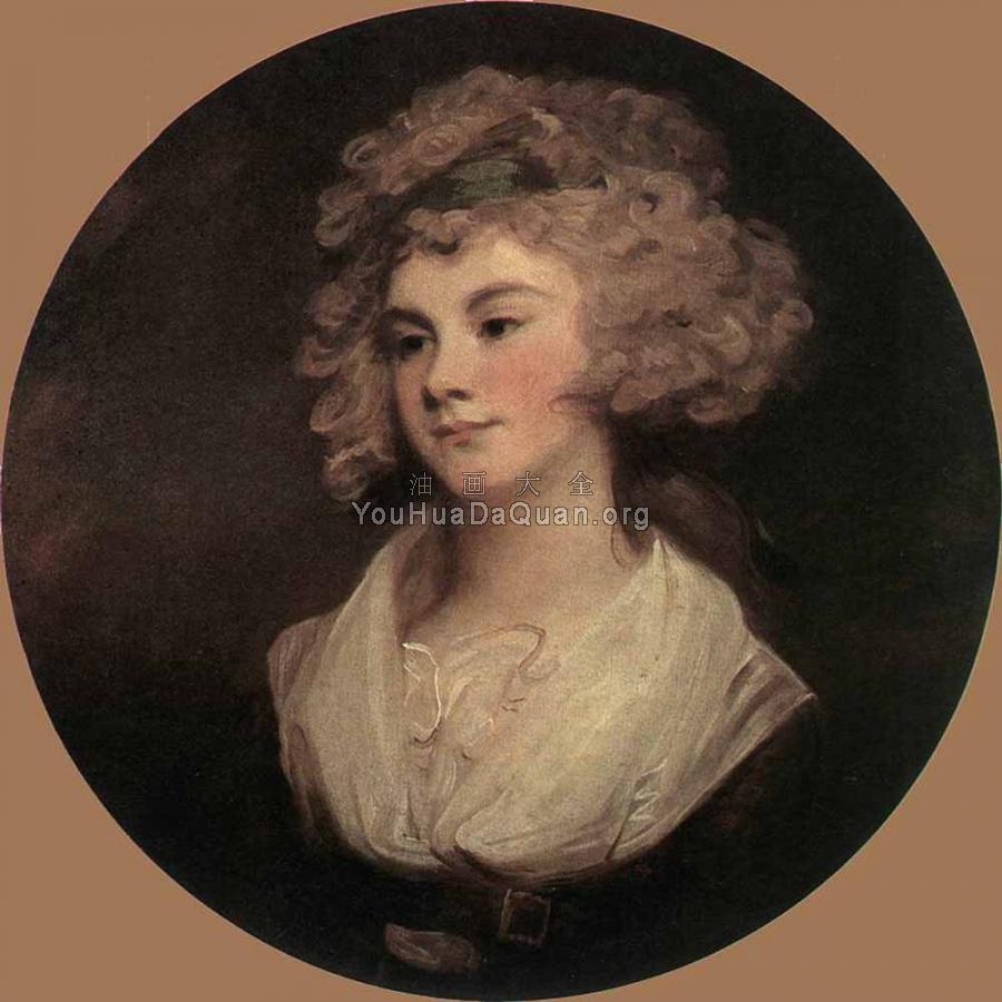 Lady In A Brown Robe - 乔治·罗姆尼